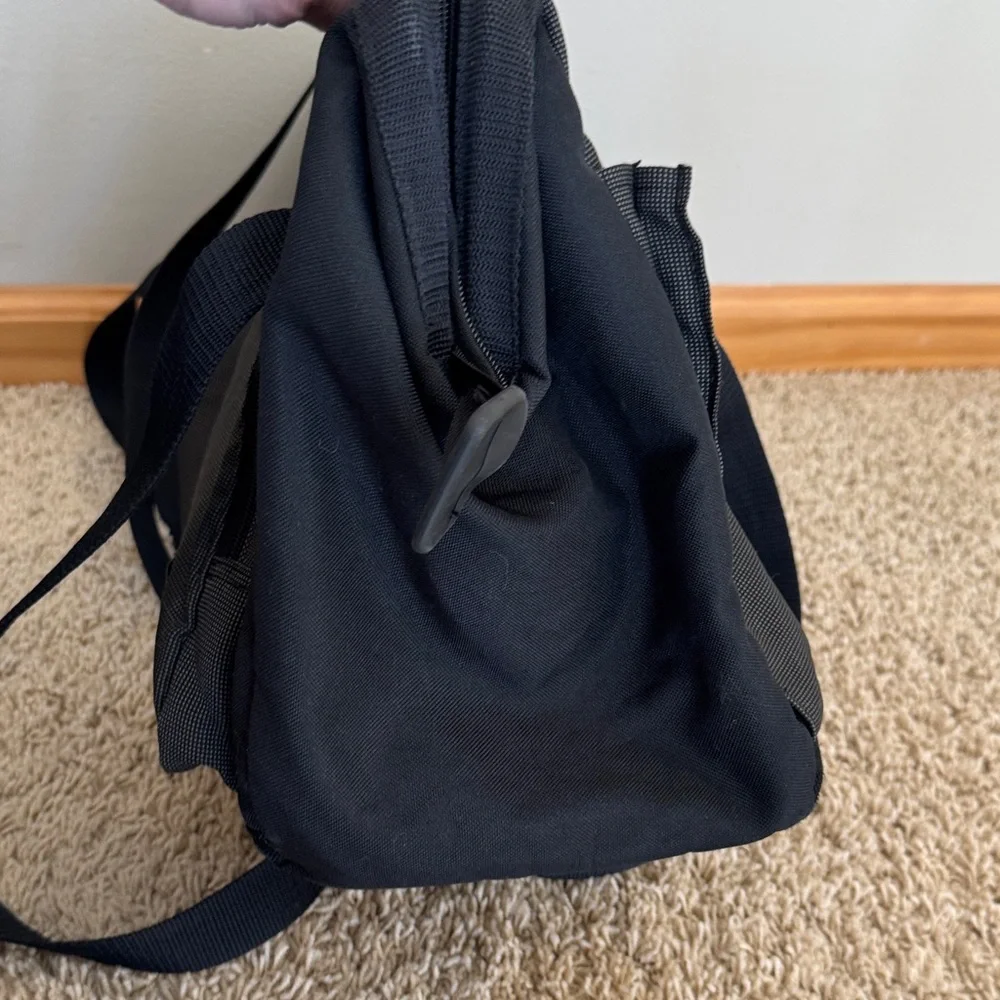 Vintage Lands End Charcoal Black Diaper Bag Wide-mouth Medium Duffle